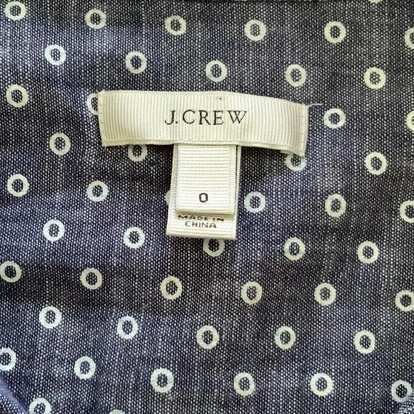 J. Crew Circle Print Chambray Popover Shirt Sz 0 - Picture 6 of 7